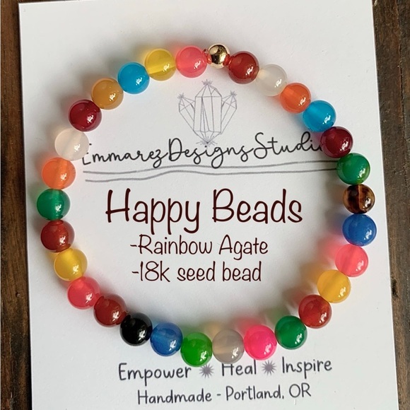 ๐ NWT ๐ Happy Beads โ๏ธ Healing Energy Power Gemstone Agate Crystal Bracelet ๐ - Picture 3 of 9
